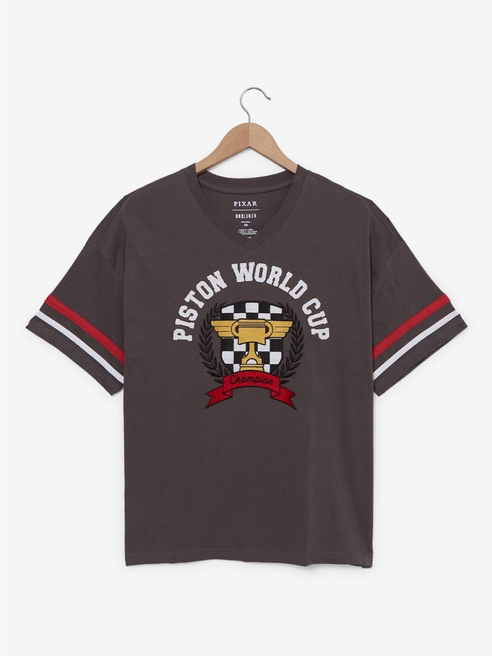 Cars Piston World Cup Charcoal V-Neck Tee